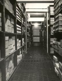 Archives on the mezzanine level of one of the strongrooms